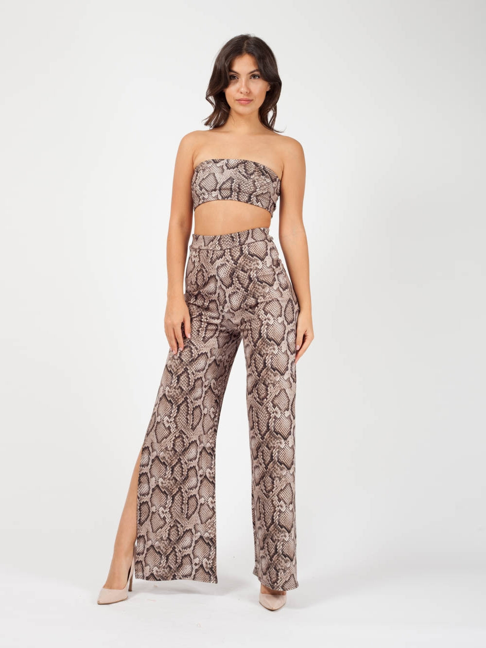 Snake Print Bandeau & Trouser Co-ord