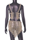 Slim-fit Backless Acrylic Overall Dress Set Women