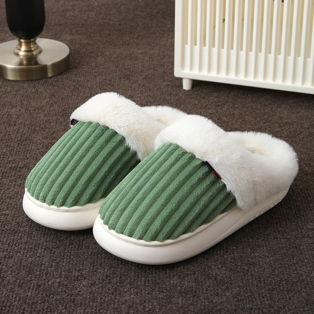 Plush Slippers Winter Thickened Coral Couple