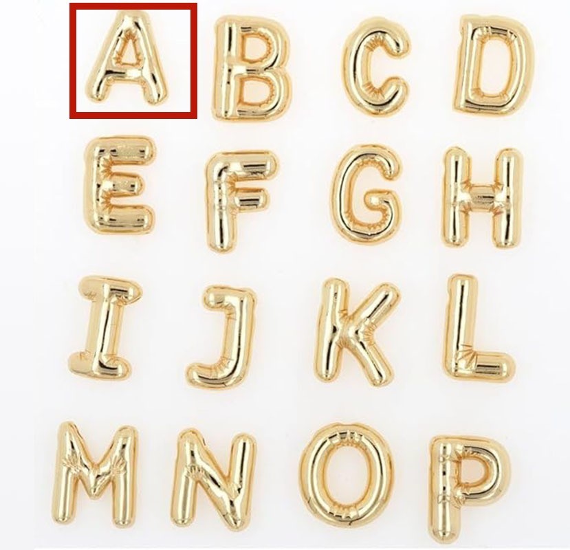 Glossy A-Z Letter Copper Pendant