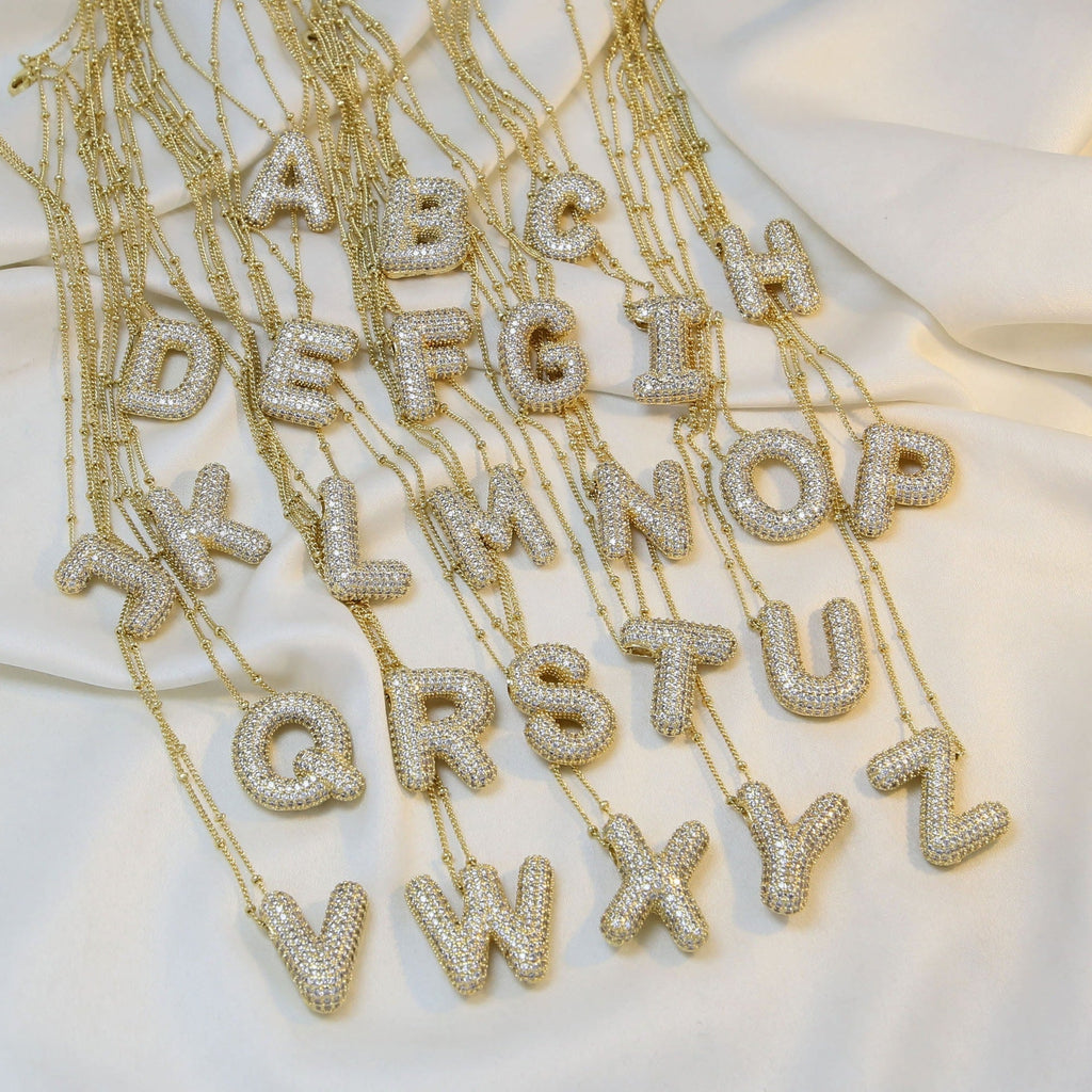 Bubble Balloon A-Z Letter Pendant Necklace
