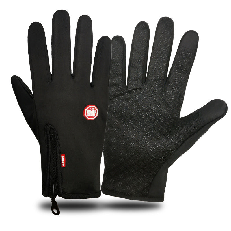 Full Finger Touch Screen Zipper Ski Gloves