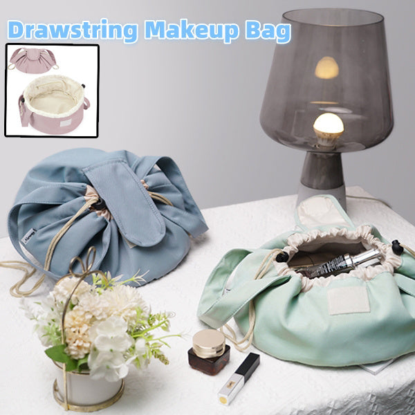 Barrel Drawstring Makeup Bag Large Capacity Women's Cosmetic Bag Toiletries Organizer Pouch Lady Travel Storage Case
