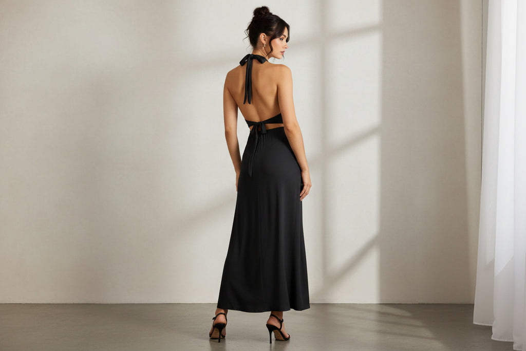 Chic Neck-Hanging Backless Bodycon Dress