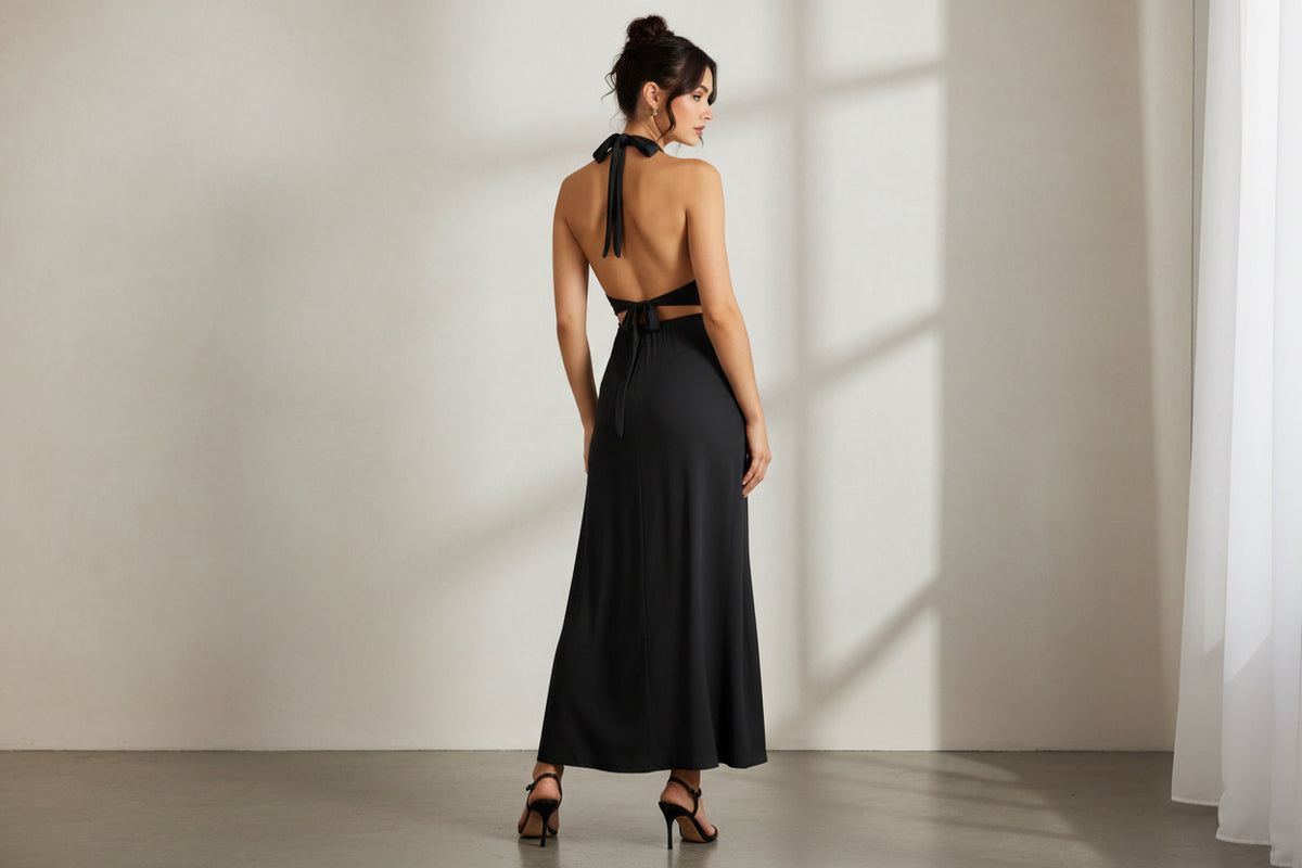 Chic Neck-Hanging Backless Bodycon Dress
