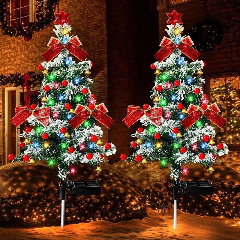 Solar-powered Christmas Cedar Tree Lights For Outdoor Lawn Decoration