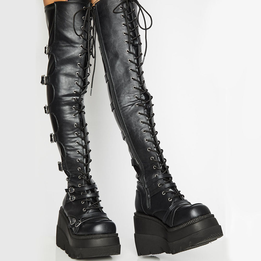 Over The Knee Boots Cross Lace Up Women's Party Boots