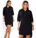 Irregular plus size shirt dress