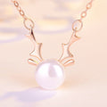Small Elk Pearl Pendant Necklace