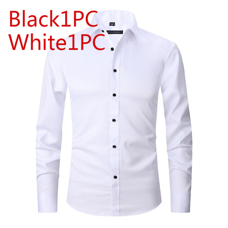 Spring And Autumn Formal Casual High-end Black Shirt Men's Long Sleeve
