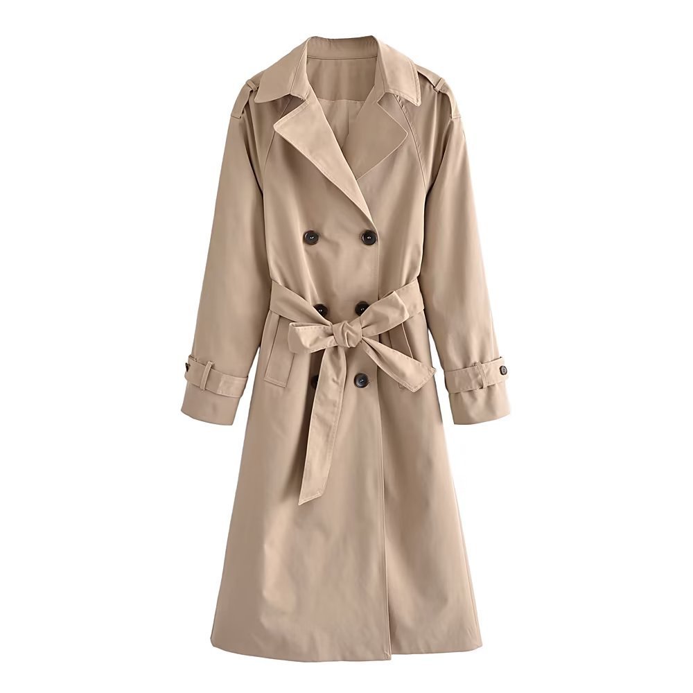 Double Breasted Mid-length Trench Coat