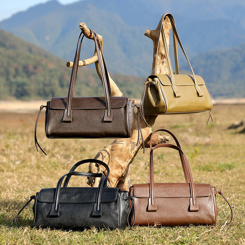Women's Vegetable Tanned Cowhide Armpit High-end Handbag