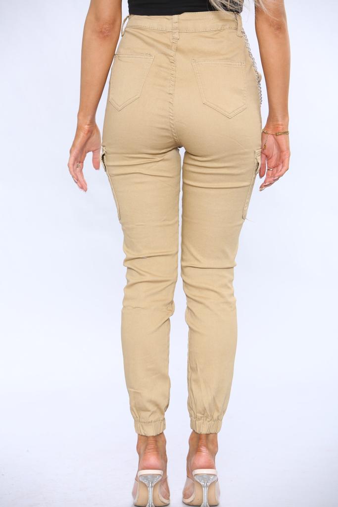 Combat Chain Cargo Jeans Trousers