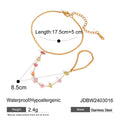Gold-Plated Stainless Steel Broken Stone Chain Bracelet Ring
