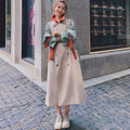 Women's loose long retro trench coat