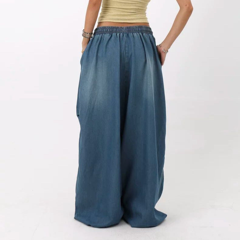 Retro High Street Wide Leg Loose Jeans