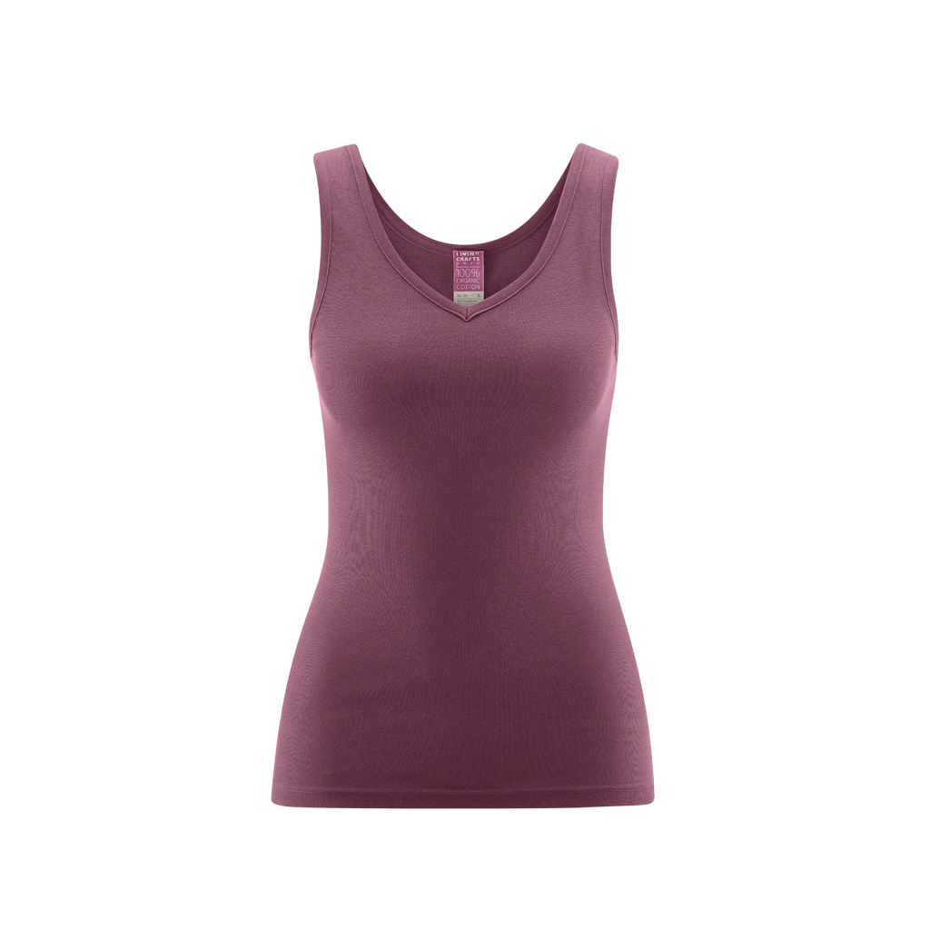 Organic Cotton V-neck Vest: Womens