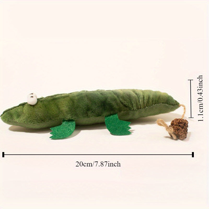 Plush Alligator Catnip Toy Durable Plant Based Cat Toy With A Peppermint Scent For Oral Cleansing And Stress Relief