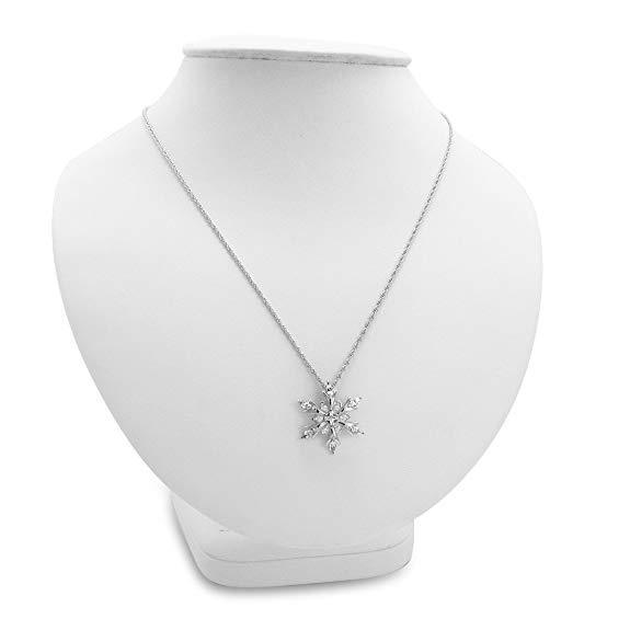 Zircon Christmas Snowflake Necklace