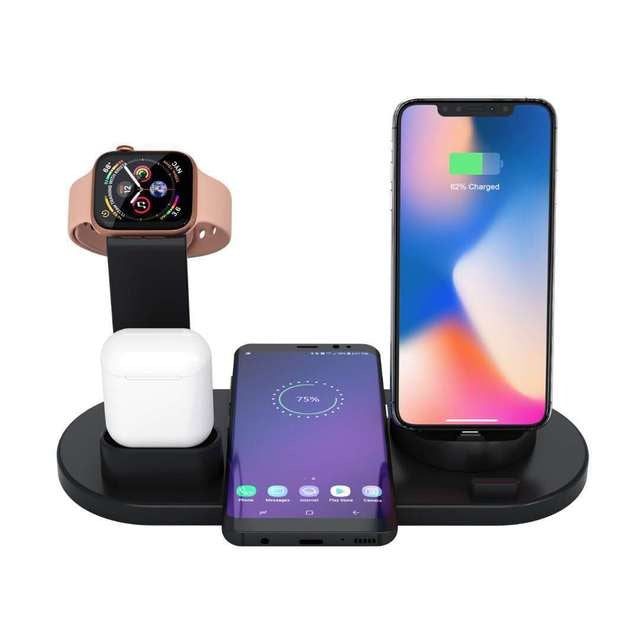 4-in-1 Wireless Charging Station for iPhone, Apple Watch & AirPods - Fast Charge Dock Stand