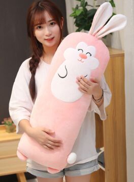 Long Animal Dog Rabbit Stuffed Plush Pillow Cushion Toy