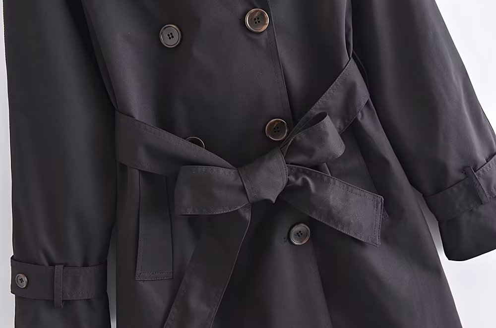 Double Breasted Mid-length Trench Coat