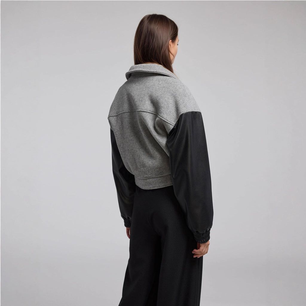 Niche Street Fashion Loose Short Color Stitching Jacket Jacket