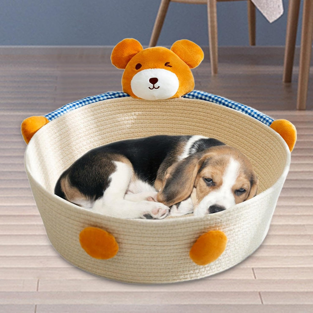 Cotton Rope Cat Bed Cat House Cat Scratcher Cat Scratching Board Woven Basket Cat Nest For Kitten Kitties Rabbits Indoor Cats, Rabbit