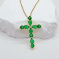 Zircon Water Drops Cross Necklace