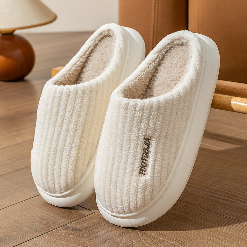 Ladies' Indoor Home Warm Fluffy Anti-slip Cotton Slippers
