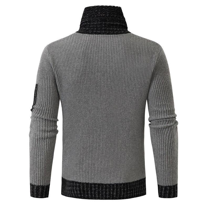 Independent Station Casual Slim Knit Pullover Long-sleeved Scarf Collar Sweater Men's