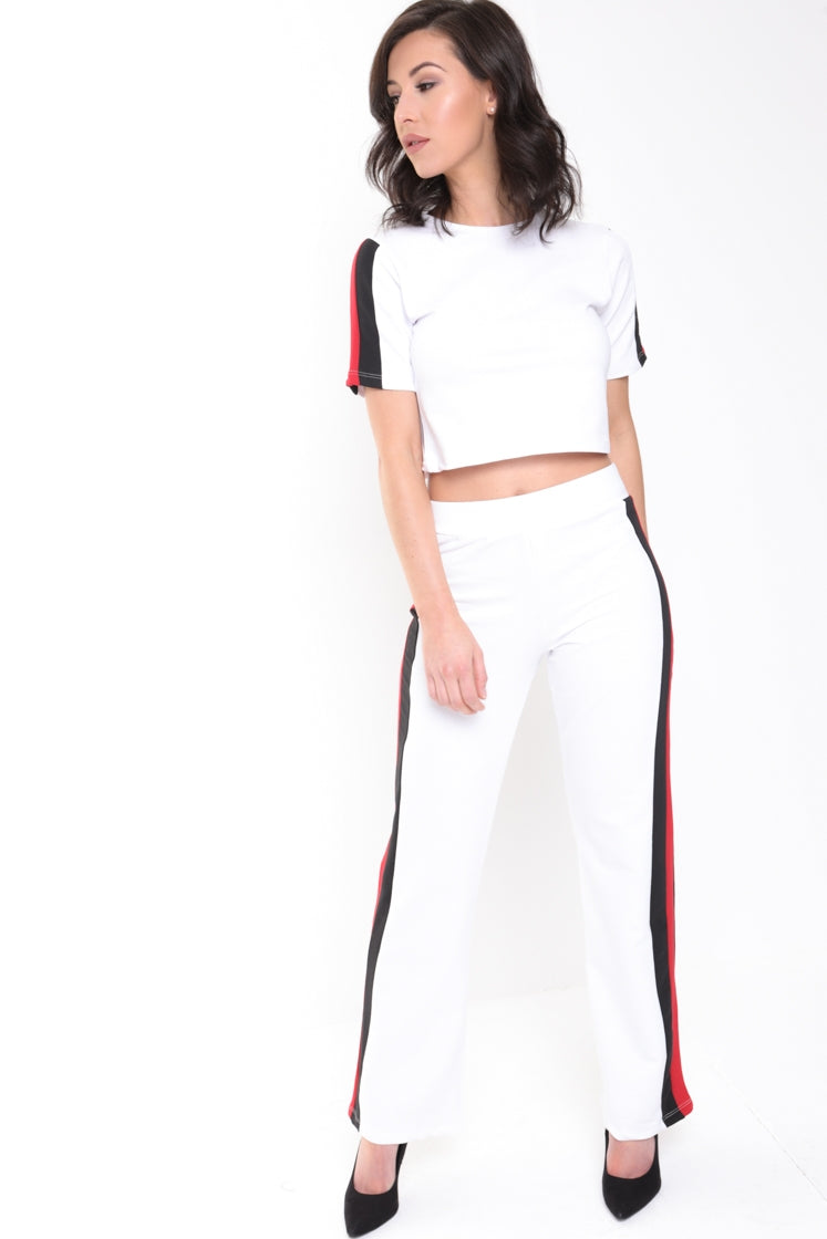 Black And Red Side Stripe Loungewear Co-ord