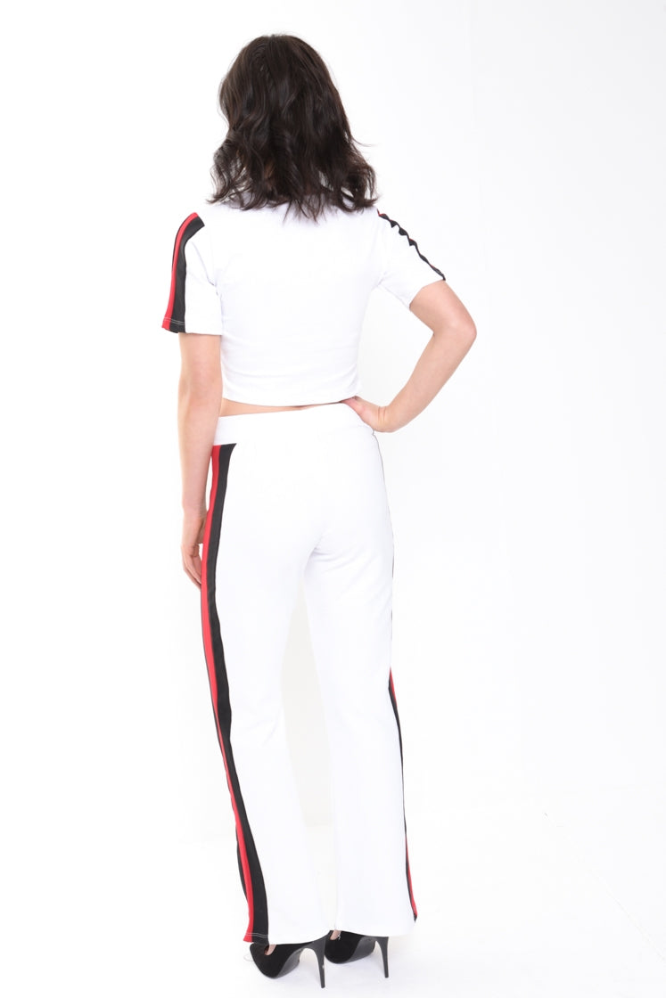 Black And Red Side Stripe Loungewear Co-ord