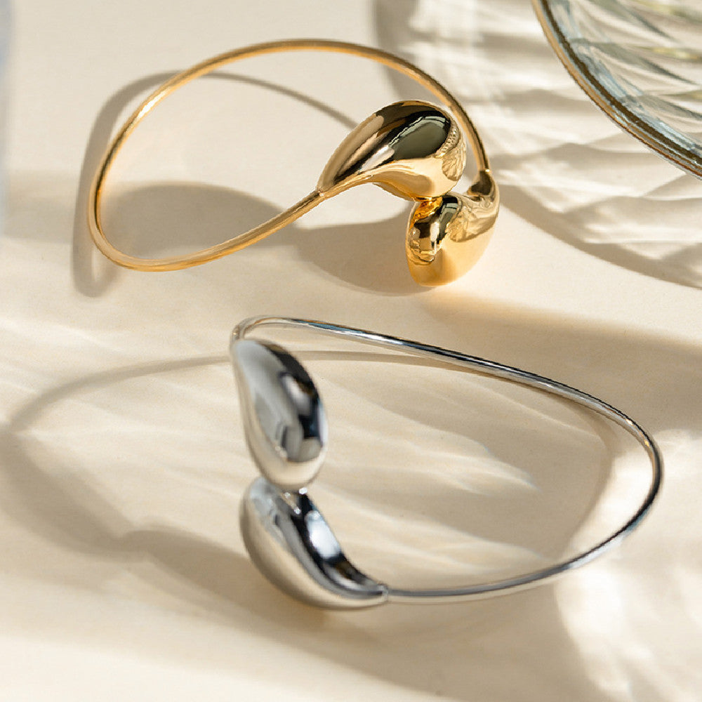 Irregular Water Drop Twist Adjustable Bangles