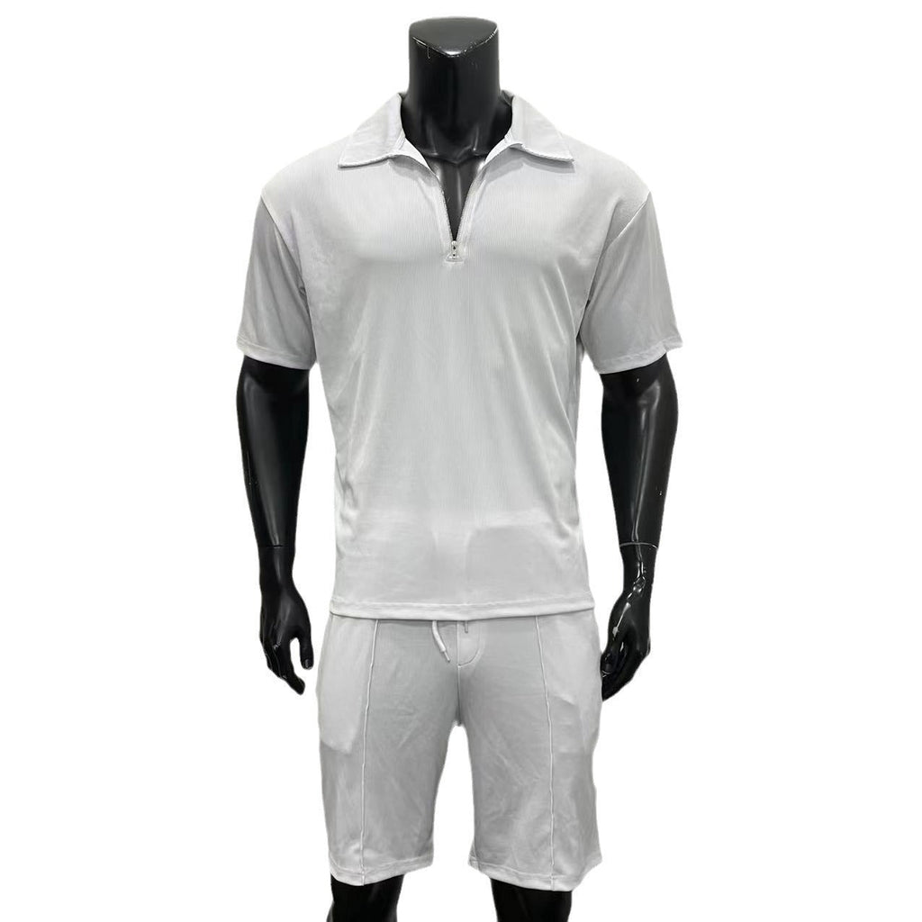 The Weekend Edit – Men’s Zipper Polo & Shorts Summer Suit Set