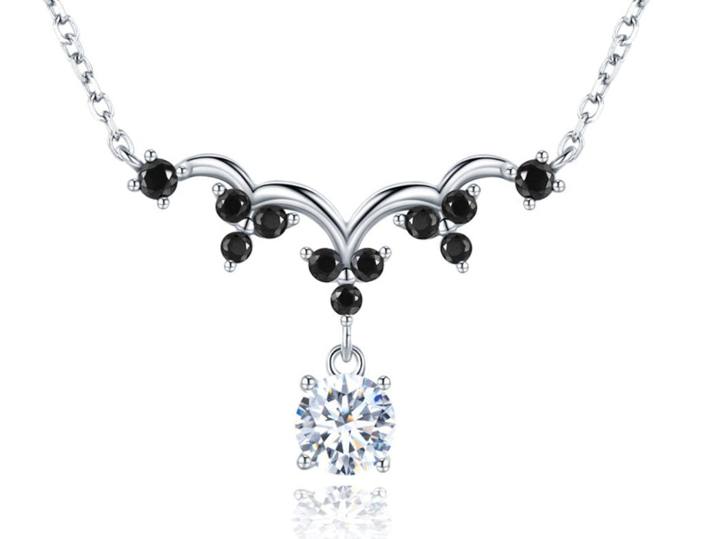 Elegant Sterling Silver Zircon Necklace