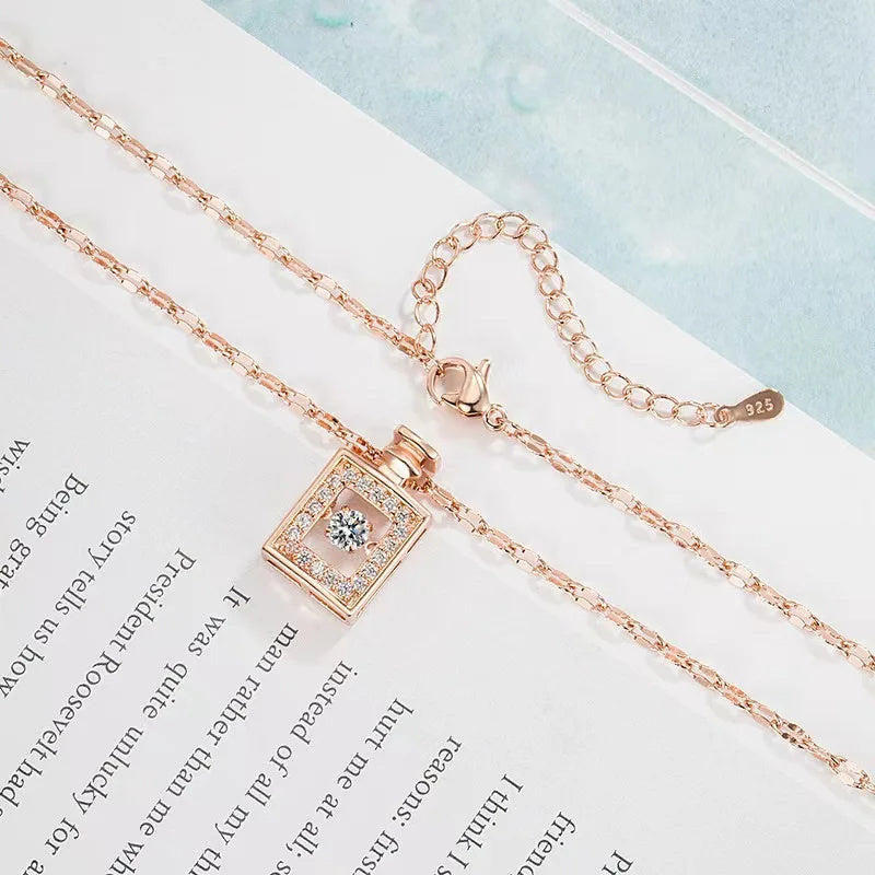 Perfume Bottle Pendant Zircon Necklaces