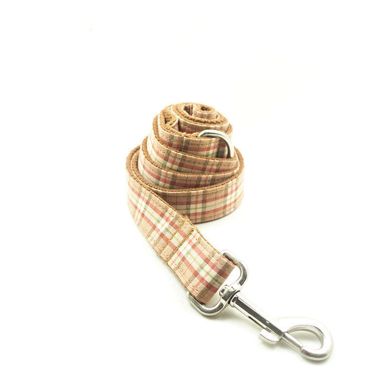 Pet leash, comfortable personality plaid dog chain