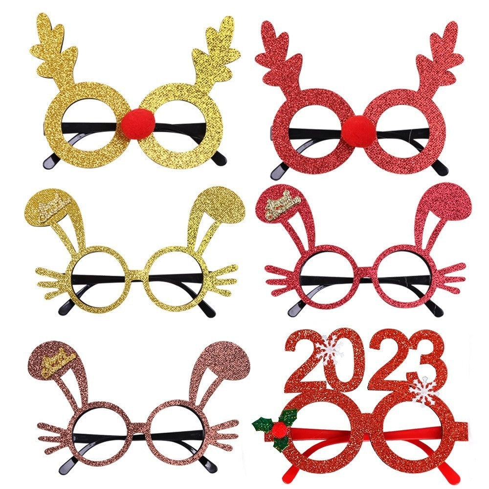 2025Golden Glasses Christmas Day Party Decoration