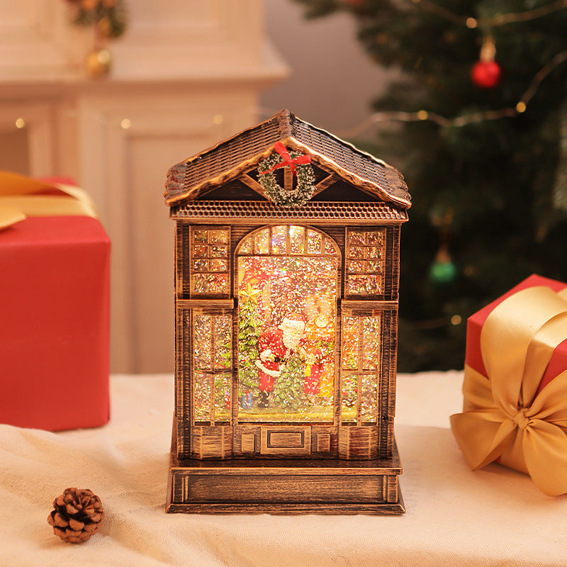 Christmas Music Box Music Box LED Luminous Crystal Lamp Christmas Decoration Night Light Christmas Gift