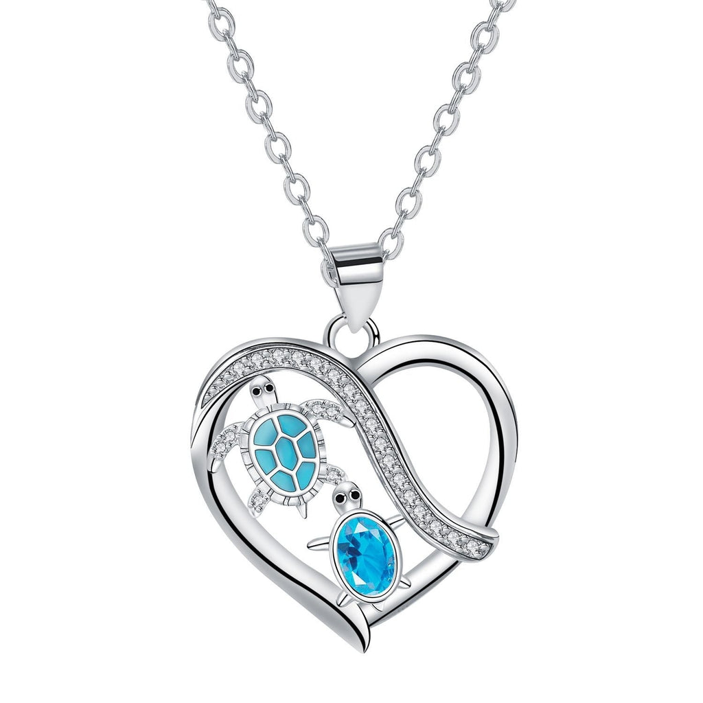 Heart Turtle Necklace Love