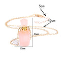 Perfume Bottle Crystal Pendant Necklace, Gold Chain
