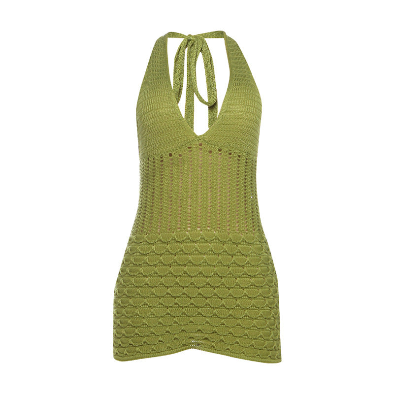 Sexy Cut-Out Tie-Back Knit Fitted Dress for Women