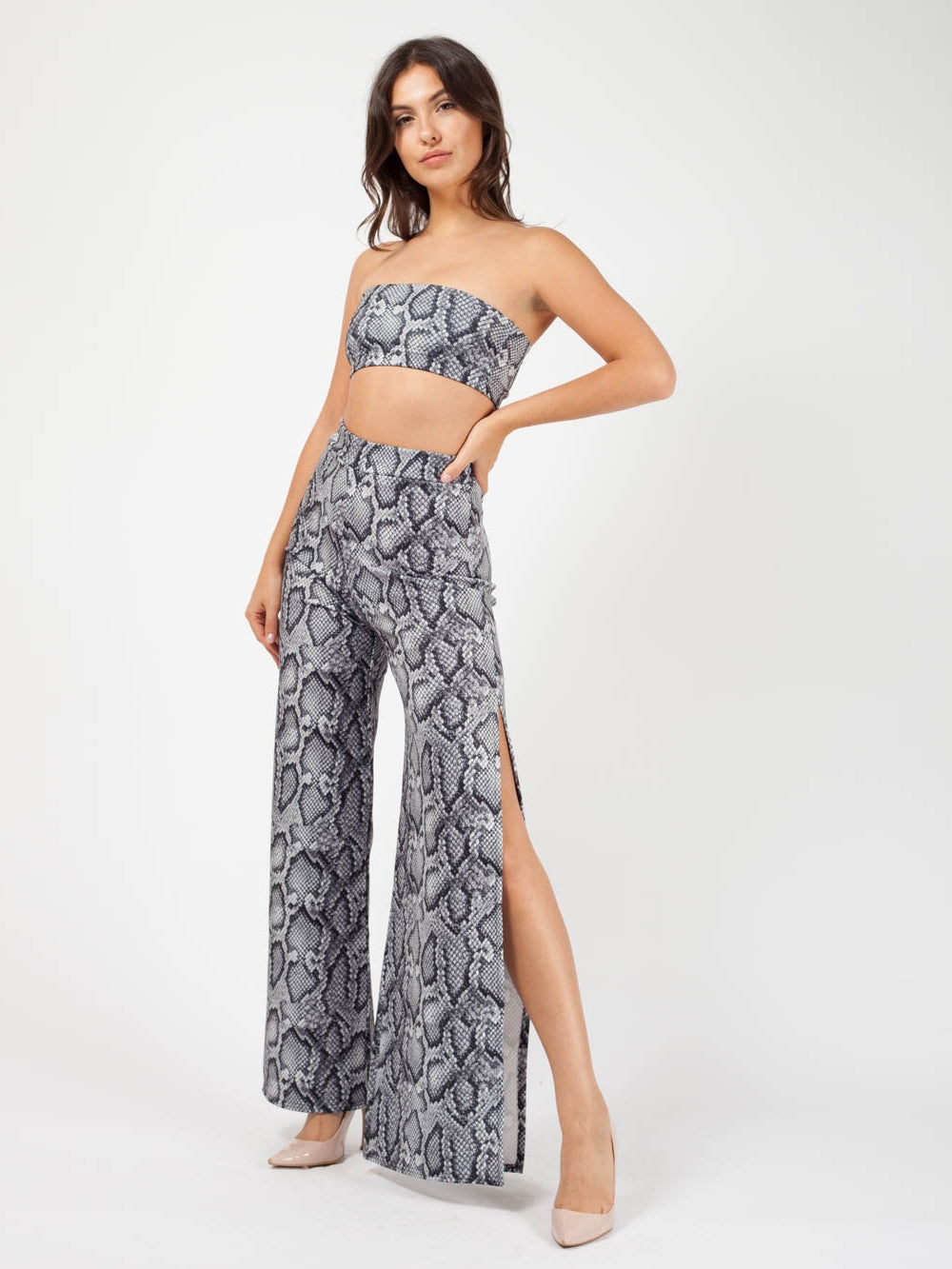 Snake Print Bandeau & Trouser Co-ord