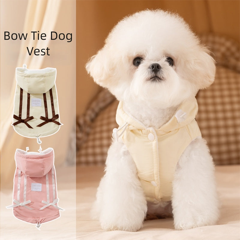 Winter Fleece Cat Clothes, Winter Bow Warm Down Jackets, Anti-shedding Pet Clothes For Kittens And Dogs