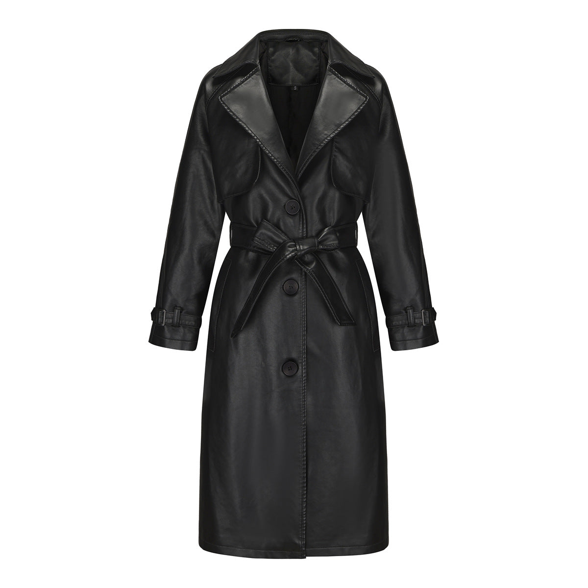 Women's Long, Loose-fit Classic Trench Coat With A Lapel And Belt