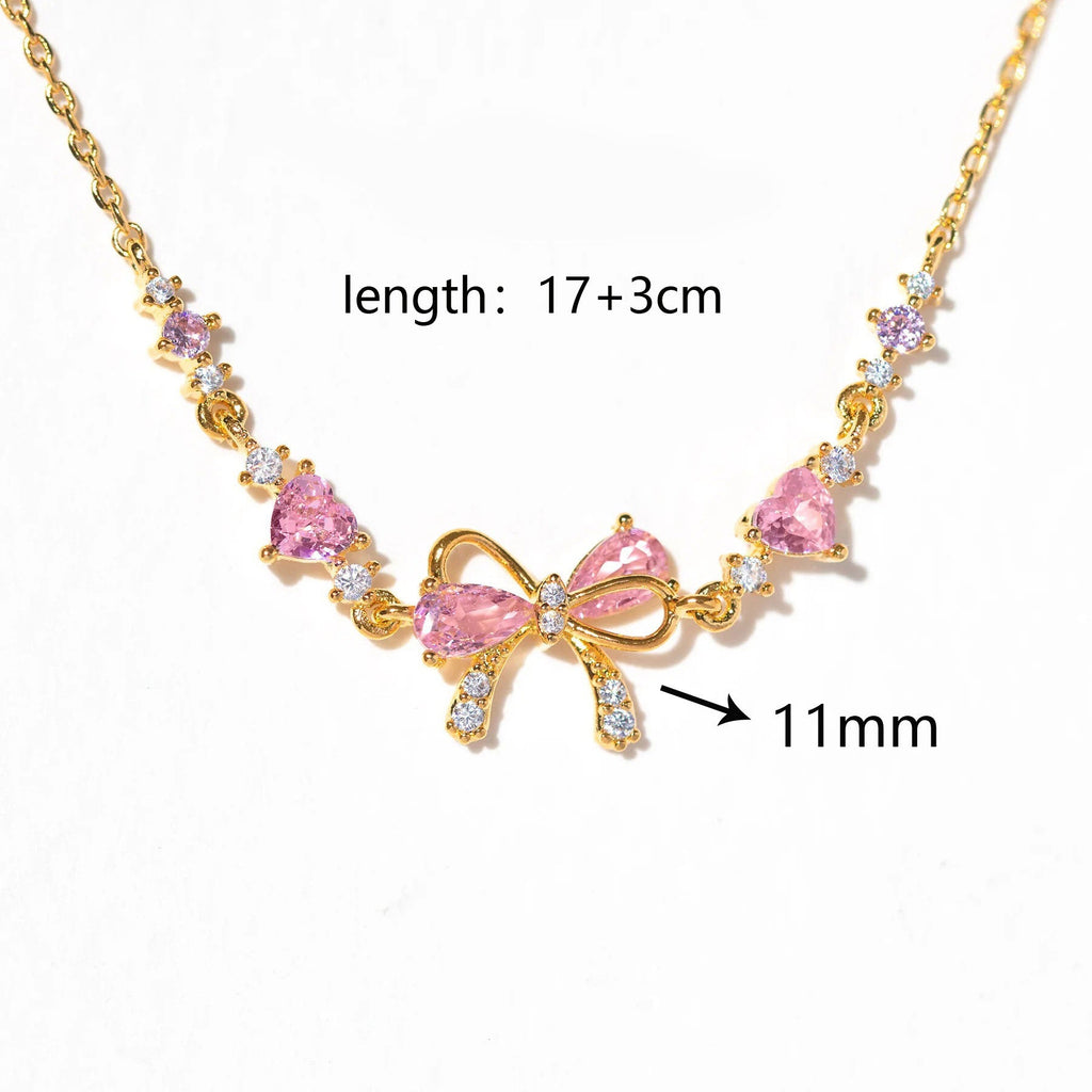 Sweet Bow Heart Rhinestone Bracelets