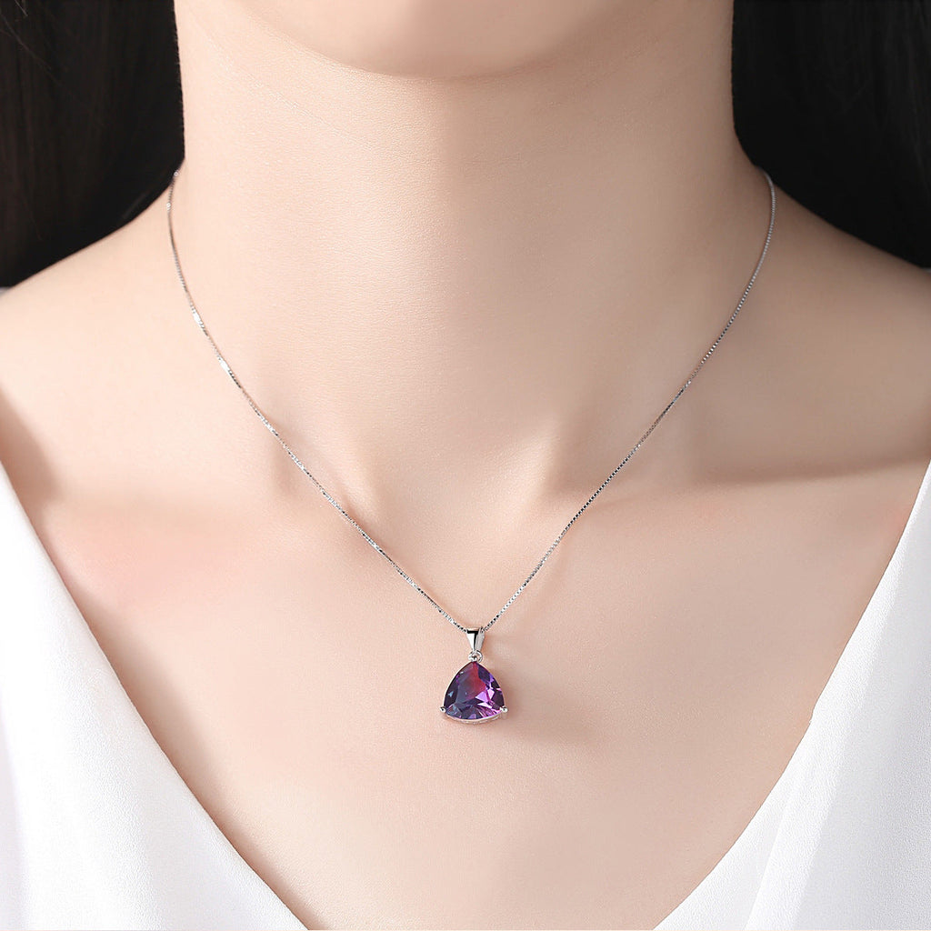 Purple Crystal Pendant Necklace