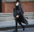 Long Knitted Cardigan Women's Sweater Hooded Trench Coat Coat
