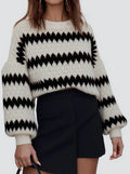 Women's Knitted Pullover Striped European And American